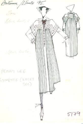 Drawing of Coat for the Autumn/Winter 1975 Collection