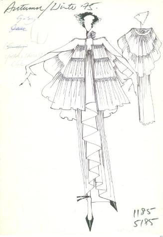 Drawing of Dress and Jacket for the Autumn/Winter 1975 Collection