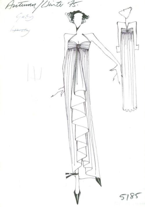 Drawing of Dress for the Autumn/Winter 1975 Collection