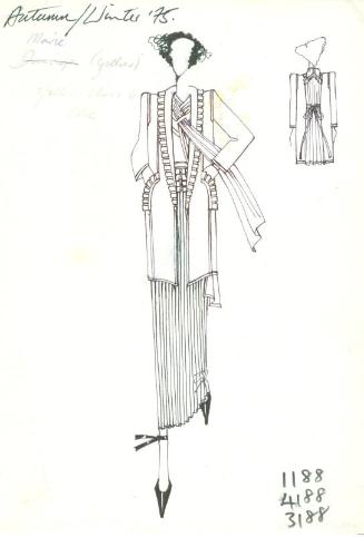 Drawing of Blouse, Skirt and Coat for the Autumn/Winter 1975 Collection