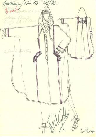 Drawing of Coat for the Autumn/Winter 1975/1976 Collection