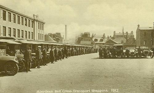 Photograph of Aberdeen Red Cross Transport Wagons