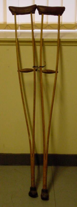 Pair of Wooden Crutches 