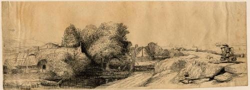 Landscape With Peasant by Captain William Baillie (After Rembrandt Van Rijn)