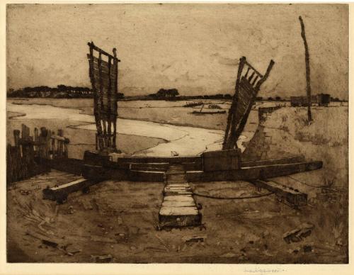 Boat Building Slips At Bosham by Hubert Schroder