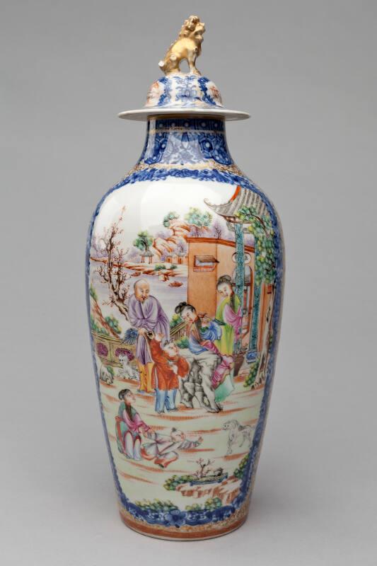 Porcelain Mandarin Vase and Cover