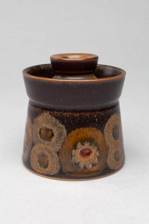 Dark Brown Stoneware Sugar Bowl