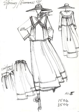 Drawing of Blouse with Back Tie for Spring/Summer 1976 Collection