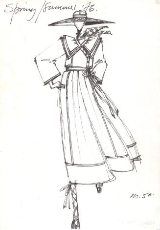 Drawing of Blouse and Side-Tie Skirt for Spring/Summer 1976 Collection