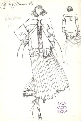 Drawing of Jacket, Dress and Skirt for Spring/Summer 1976 Collection