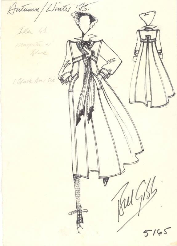 Drawing of Coat for the Autumn/Winter 1975 Collection