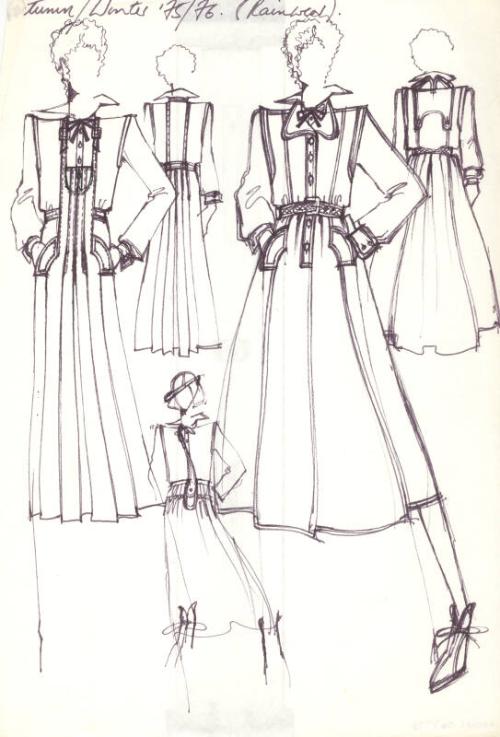 Multidrawing of Raincoats for the Autumn/Winter 1975/1976 Collection