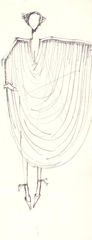 Drawing of Kaftan for the Spring/Summer 1975 Collection