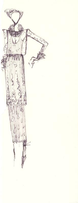 Drawing of Dress for the Spring/Summer 1975 Collection