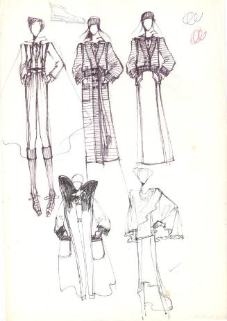 Multidrawing of Coats and Tops for the Autumn/Winter 1975 Collection