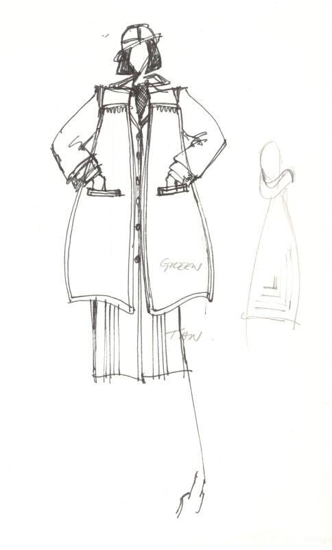 Drawing of Coat for the Autumn/Winter 1975 Collection