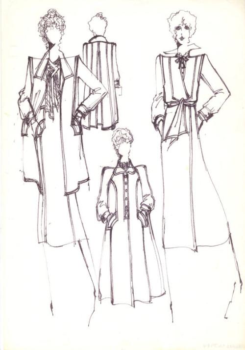 Drawing of Coats for the Autumn/Winter 1975 Collection