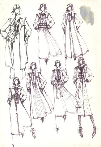 Drawing of Coats for the Autumn/Winter 1975 Collection