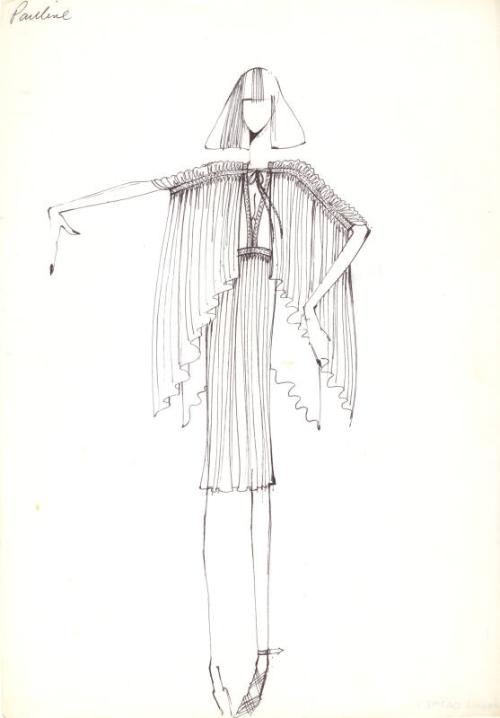 Drawing of Dress and Jacket for the Autumn/Winter 1975 Collection