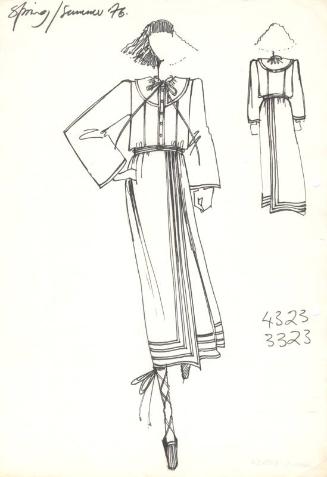 Drawing of Blouse and Wrap Skirt for Spring/Summer 1976 Collection