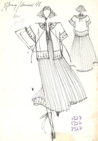 Drawing of Jacket, Dress and Skirt for Spring/Summer 1976 Collection