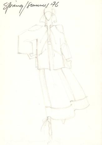 Drawing of Jacket and Dress for Spring/Summer 1976 Collection