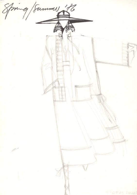 Drawing of Jacket and Dress for Spring/Summer 1976 Collection