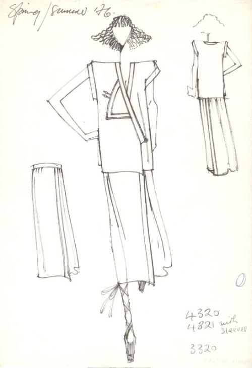 Drawing of Top and Skirt for Spring/Summer 1976 Collection