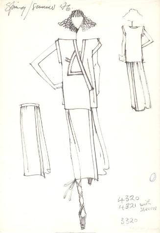 Drawing of Top and Skirt for Spring/Summer 1976 Collection