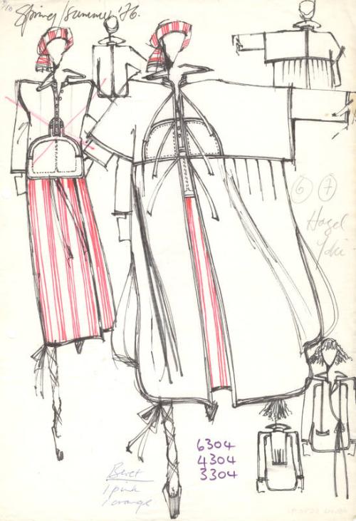 Multidrawing of Coat and Jacket Outfits for Spring/Summer 1976 Collection
