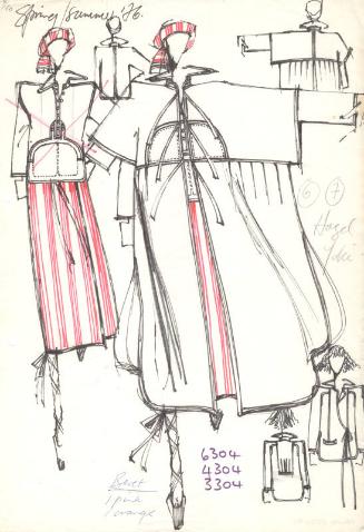 Multidrawing of Coat and Jacket Outfits for Spring/Summer 1976 Collection