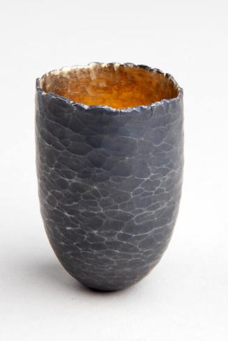 Oxidised silver and gilt beaker by Shimara Carlaw