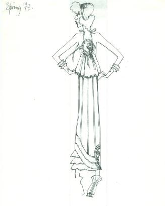 Drawing of Dress for Spring 1973 Collection