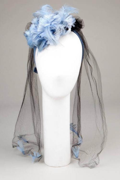 Blue and Black Wedding Veil