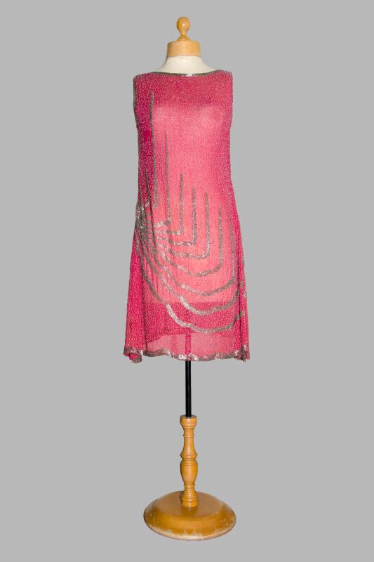 Short Beaded Pink Cotton Dress