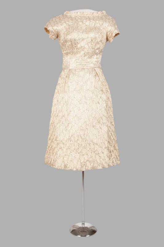 Ladies Short Gold Cocktail Dress