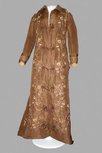 Embroidered Brown Housecoat