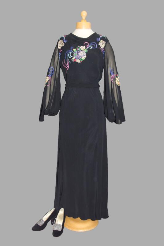 Black Chiffon Evening Dress