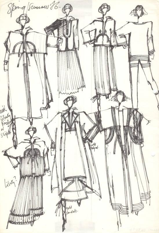 Multidrawing of Coats and Jackets for Spring/Summer 1976 Collection