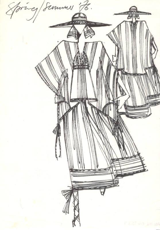 Drawing of Top and Skirt for the Spring/Summer 1976 Collection