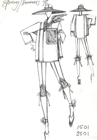 Drawing of Top and Knickerbockers for the Spring/Summer 1976 Collection
