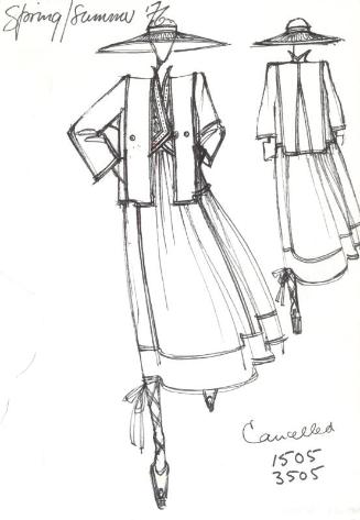 Drawing of Jacket and Skirt for the Spring/Summer 1976 Collection