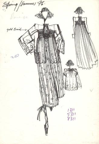 Drawing of Jacket and Dress for the Spring/Summer 1976 Collection