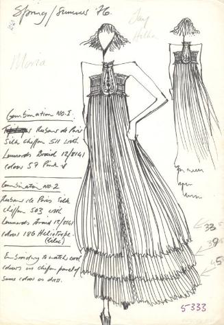 Drawing of Dress for the Spring/Summer 1976 Collection