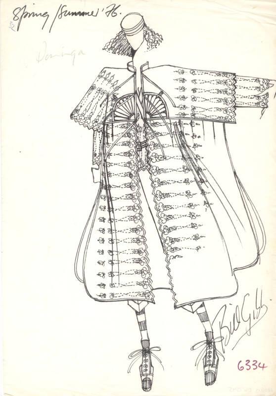 Drawing of Coat for the Spring/Summer 1976 Collection