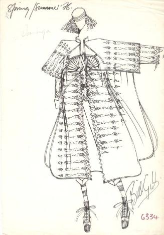 Drawing of Coat for the Spring/Summer 1976 Collection