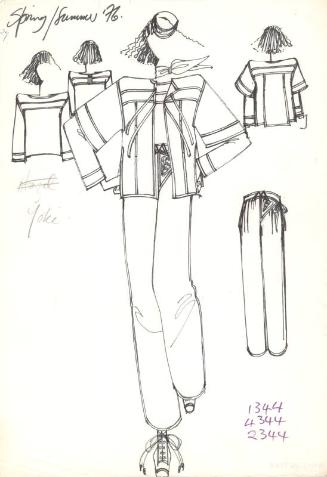 Drawing of Jacket, Top and Trousers for the Spring/Summer 1976 Collection