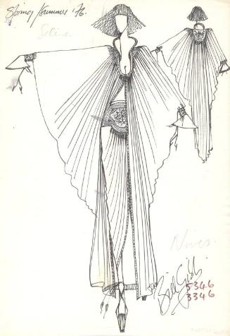 Drawing of Coat and Skirt for the Spring/Summer 1976 Collection