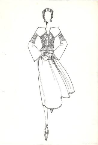 Drawing of Top and Skirt for the Spring/Summer 1976 Collection
