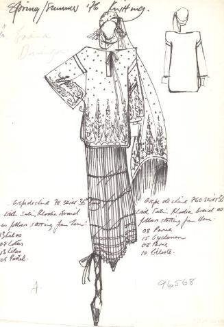 Drawing of Top and Skirt for the Spring/Summer 1976 Collection